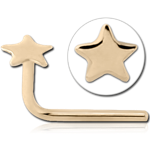 14 Karat Gold Yellow 90 Degree Star Nose Stud