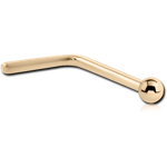 18 Karat Gold Yellow 90 Degree Nose Stud