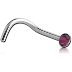 Surgical Steel Grade 316L Flat Jeweled Curved Nose Stud