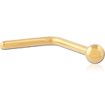 Gold PVD Coated Surgical Steel Grade 316L 90 Degree Ball Nose Stud