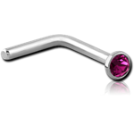 Surgical Steel Grade 316L Premium Crystal Jeweled 90 Degree Nose Stud