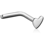 Surgical Steel Grade 316L Heart 90 Degree Nose Stud
