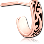 Rose Gold PVD Coated Surgical Steel Grade 316L 90 Degree Wrap Around Nose Stud - Filigree