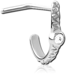 Surgical Steel Grade 316L 90 Degree Jeweled Wrap Around Nose Stud
