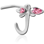 Surgical Steel Grade 316L 90 Degree Jeweled Wrap Around Nose Stud