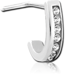 Surgical Steel Grade 316L Straight Jeweled Wrap Around Nose Stud