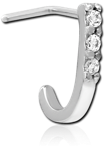 Surgical Steel Grade 316L 90 Degree Jeweled Wrap Around Nose Stud