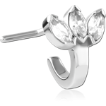 Surgical Steel Grade 316L 90 Degree Jeweled Wrap Around Nose Stud