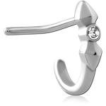 Surgical Steel Grade 316L 90 Degree Jeweled Wrap Around Nose Stud