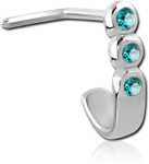 Surgical Steel Grade 316L 90 Degree Jeweled Wrap Around Nose Stud