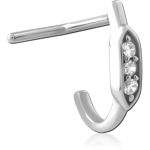 Surgical Steel Grade 316L 90 Degree Jeweled Wrap Around Nose Stud