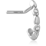 Surgical Steel Grade 316L 90 Degree Jeweled Wrap Around Nose Stud