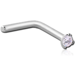 Sterile Surgical Steel Grade 316L 90 Degree Prong Set 1.5mm Jeweled Nose Stud