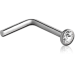 Sterile Titanium Alloy Jeweled Curved Nose Stud