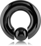 BLACK PVD COATED TITANIUM ALLOY BALL CLOSURE RING WITH POP OUT BALL