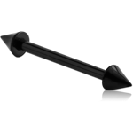BLACK PVD COATED TITANIUM ALLOY BARBELL WITH CONES