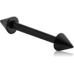 BLACK PVD COATED TITANIUM ALLOY MICRO BARBELL WITH CONES
