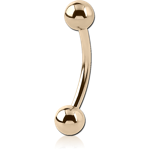 14 Karat Gold Yellow Curved Micro Barbell