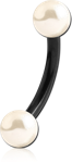 Black PVD Coated Surgical Steel Grade 316L Micro Curved Barbell with Synthetic Pearl Ball