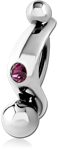 Surgical Steel Grade 316L Jeweled Intimate Shield and Mini Navel Banana