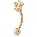 Gold PVD 18K Coated Surgical Steel Grade 316L Fancy Curved Micro Barbell