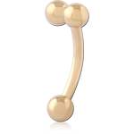 Gold PVD 18K Coated Surgical Steel Grade 316L Fancy Curved Micro Barbell