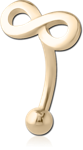Gold PVD 18K Coated Surgical Steel Grade 316L Fancy Curved Micro Barbell - Infinity