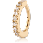 GOLD PVD 18K COATED  SURGICAL STEEL GRADE 316L JEWELED BELLY CLICKER