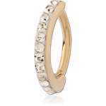 GOLD PVD 18K COATED SURGICAL STEEL GRADE 316L CRYSTALINE JEWELED BELLY CLICKER