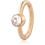 GOLD PVD 18K COATED SURGICAL STEEL GRADE 316L JEWELED  BELLY CLICKER