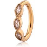 GOLD PVD 18K COATED SURGICAL STEEL GRADE 316L JEWELED  BELLY CLICKER