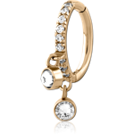 GOLD PVD 18K COATED SURGICAL STEEL GRADE 316L JEWELED  BELLY CLICKER