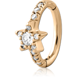 GOLD PVD 18K COATED SURGICAL STEEL GRADE 316L JEWELED  BELLY CLICKER