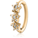 GOLD PVD 18K COATED SURGICAL STEEL GRADE 316L JEWELED  BELLY CLICKER