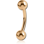 Gold PVD 18K Coated Titanium Alloy Curved Barbell