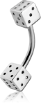 Surgical Steel Grade 316L Micro Curved Barbell with Dices