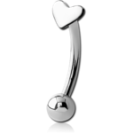 Surgical Steel Grade 316L Heart Fancy Micro Curved Barbell