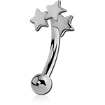 Surgical Steel Grade 316L Triple Stars Fancy Micro Curved Barbell