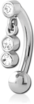 Surgical Steel Grade 316L Jeweled Fancy Curved Micro Barbell