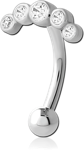 Surgical Steel Grade 316L Jeweled Fancy Curved Micro Barbell