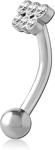 Surgical Steel Grade 316L Jeweled Curved Micro Barbell