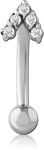 Surgical Steel Grade 316L Jeweled Fancy Curved Micro Barbell