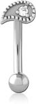 Surgical Steel Grade 316L Jeweled Curved Micro Barbell
