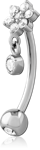 Surgical Steel Grade 316L Jeweled Fancy Curved Micro Barbell