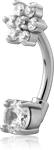 Surgical Steel Grade 316L Jeweled Curved Micro Barbell