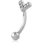 Surgical Steel Grade 316L Jeweled Curved Micro Barbell