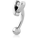 Surgical Steel Grade 316L Jeweled Curved Micro Barbell