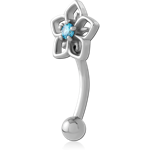 Surgical Steel Grade 316L Jeweled Fancy Curved Micro Barbell