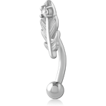 Surgical Steel Grade 316L Jeweled Fancy Curved Micro Barbell