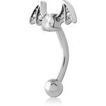 Surgical Steel Grade 316L Jeweled Fancy Curved Micro Barbell